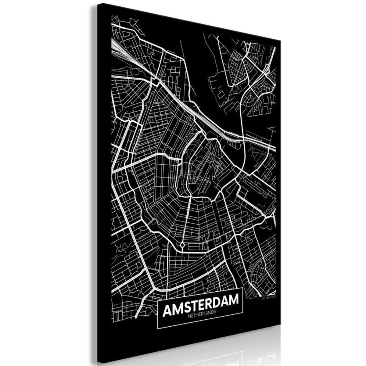 Paris Prix Tableau Imprimé  Dark Map of Amsterdam 