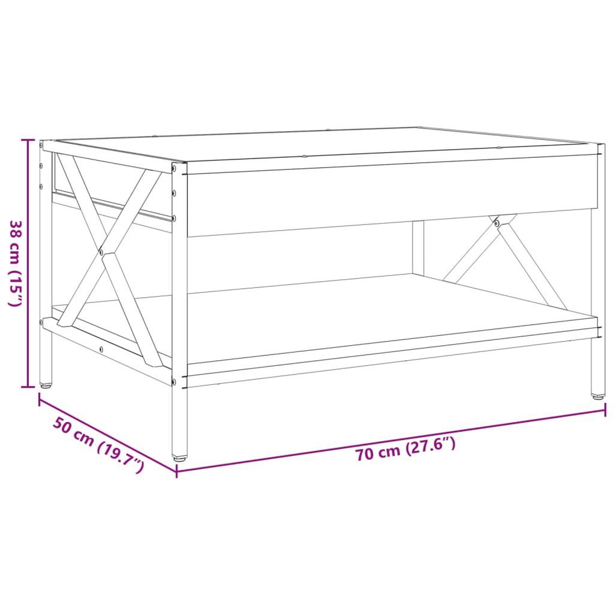 Voir la diapositive 6 : VIDAXL Table basse avec LED infini chene marron 70x50x38 cm