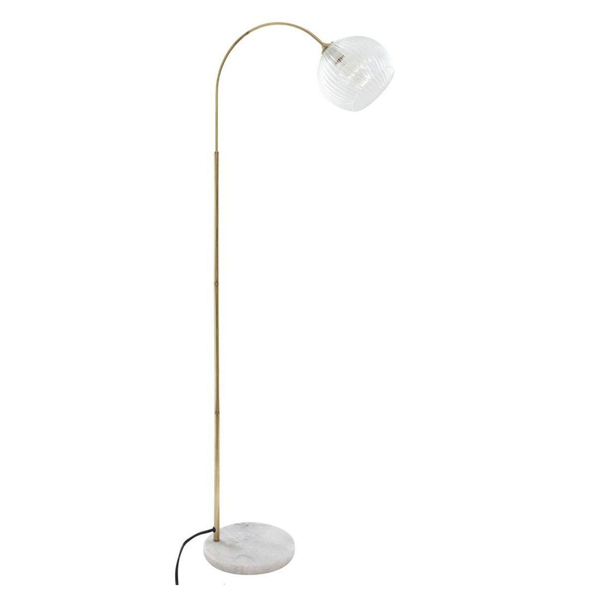 ATMOSPHERA Lampadaire en verre & marbre  laye  150cm or