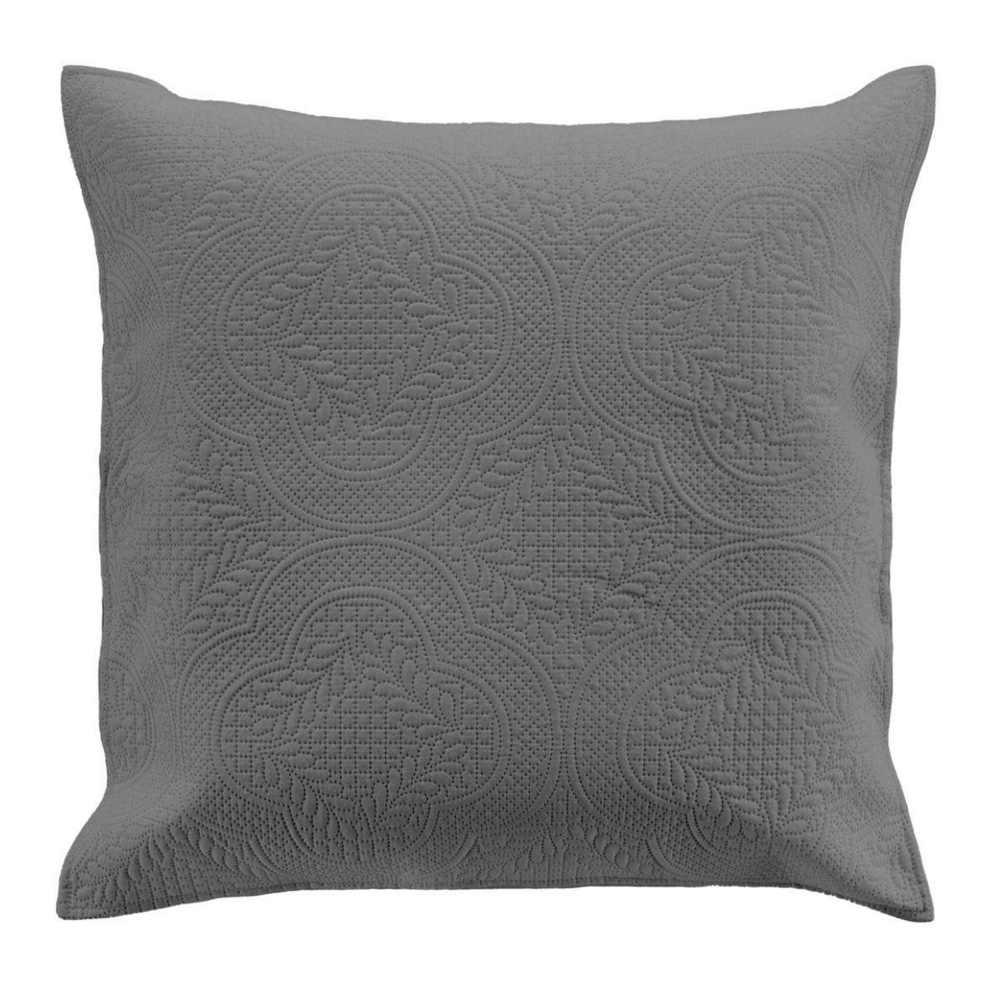 Douceur d'Intérieur Housse de coussin  romane  60x60cm anthracite