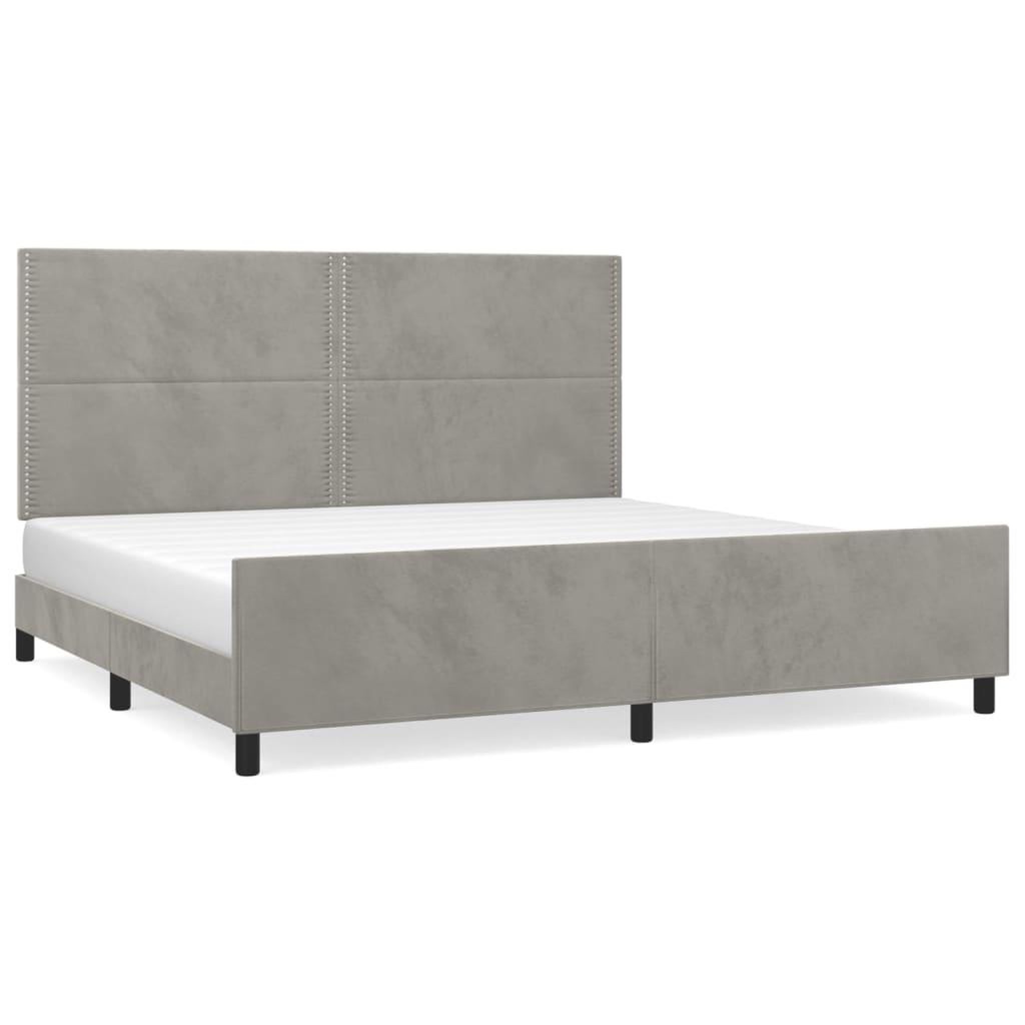 Voir la diapositive 2 : VIDAXL Cadre de lit sans matelas gris clair 200x200 cm velours