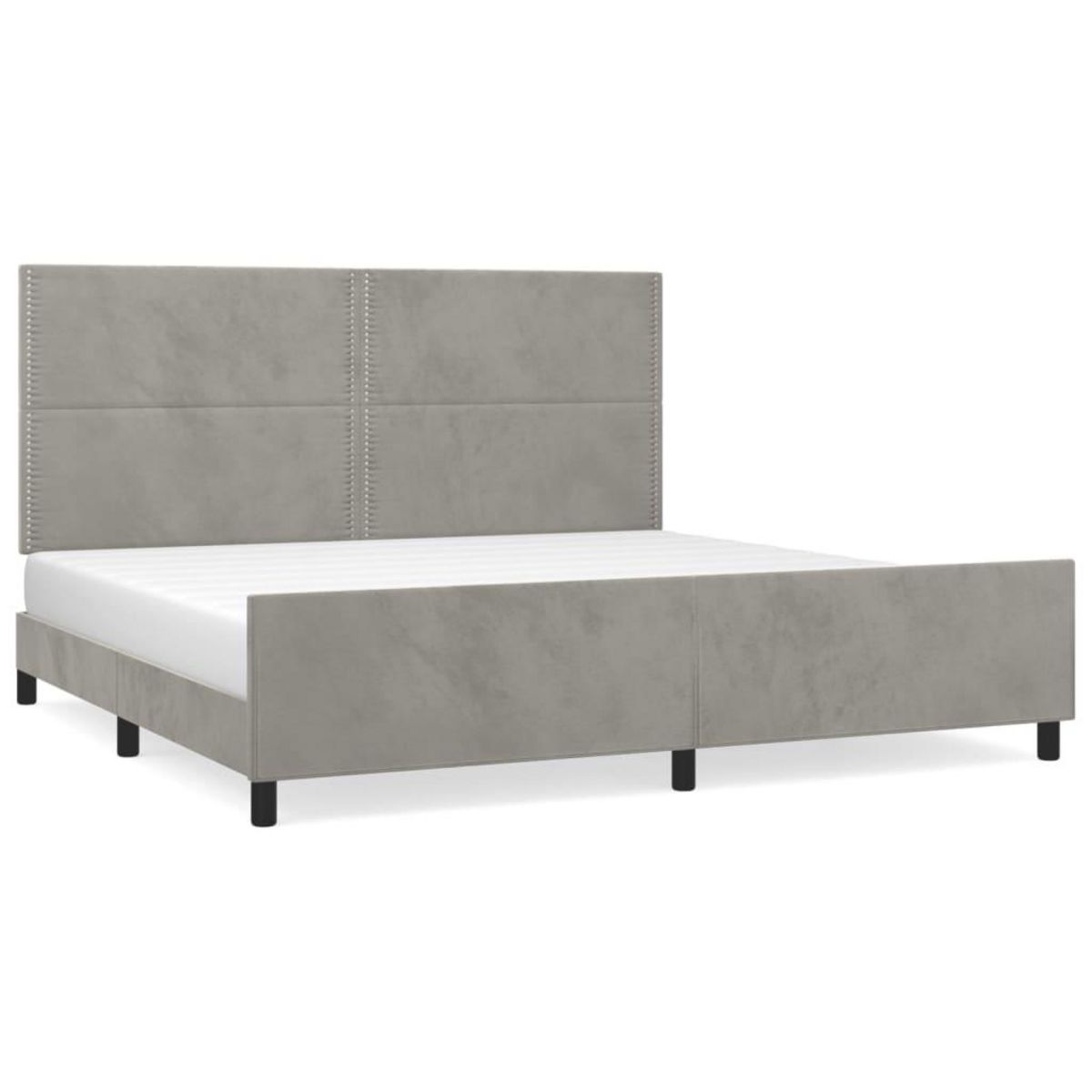 VIDAXL Cadre de lit sans matelas gris clair 200x200 cm velours