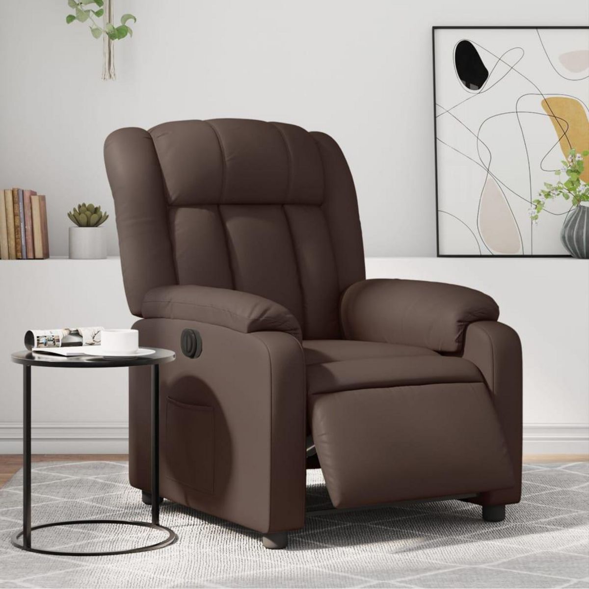 VIDAXL Fauteuil inclinable electrique Marron Similicuir