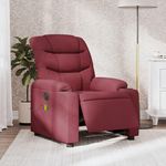VIDAXL Fauteuil de massage inclinable electrique Rouge bordeaux Tissu