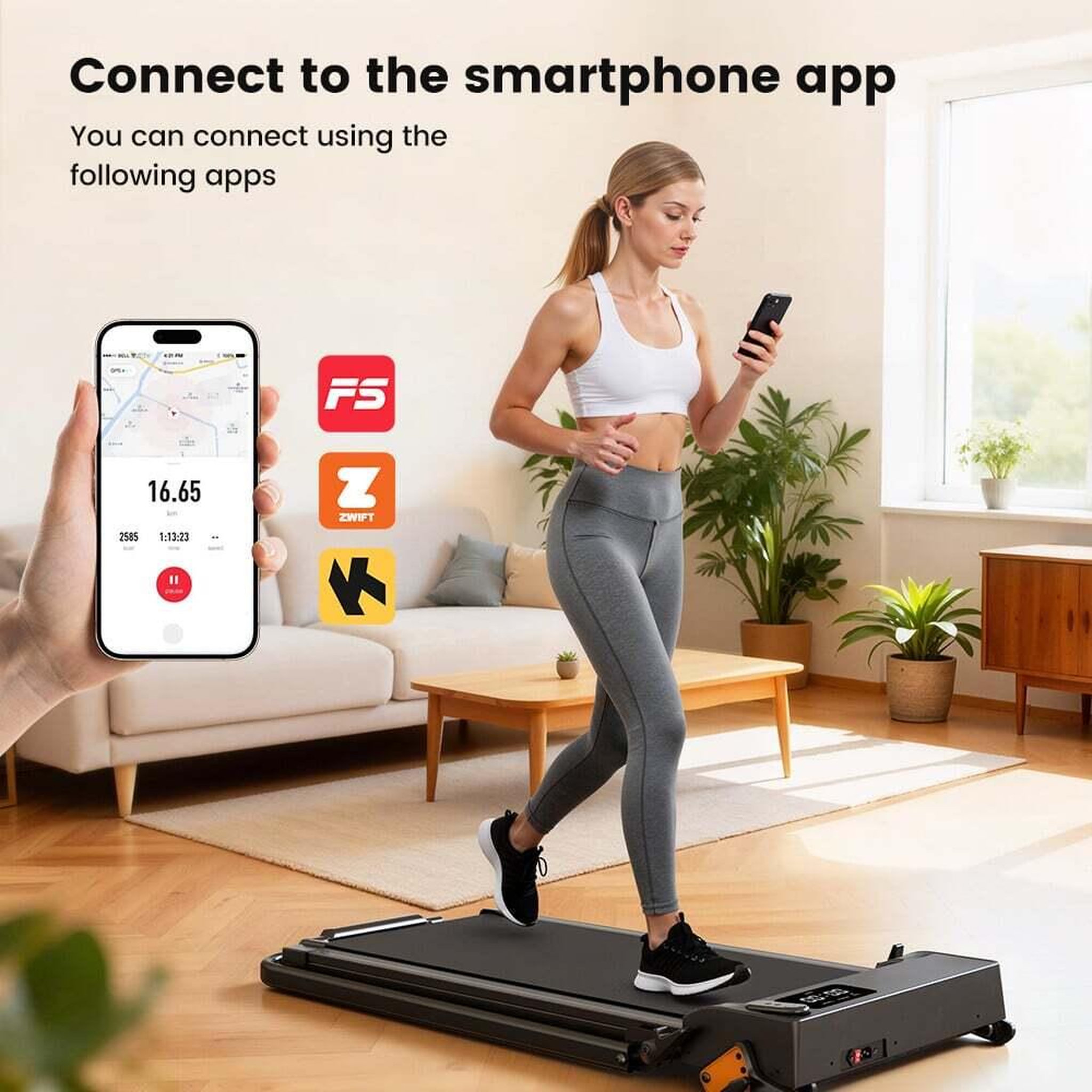 Voir la diapositive 3 : FORMILL Tapis roulant électrique pliable formill ft52, vitesse de 1 à 12 km/h, capacité de 120 kg
