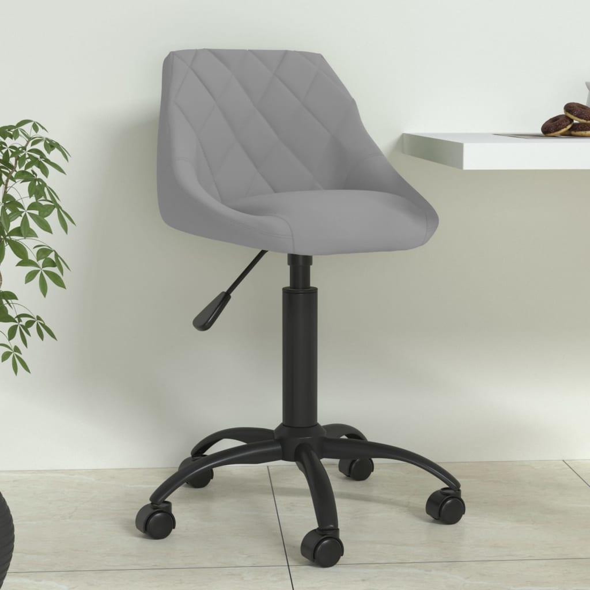 VIDAXL Chaise de salle a manger Gris clair Velours