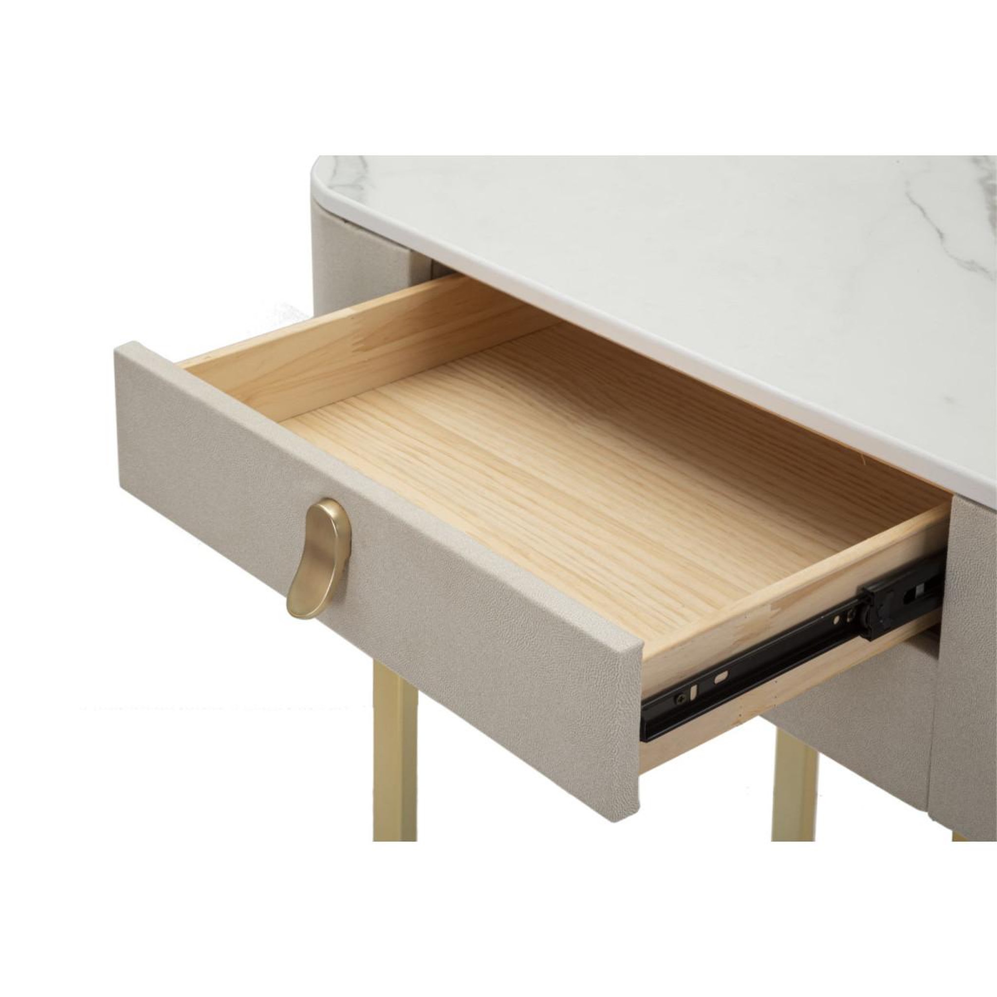 Voir la diapositive 4 : Paris Prix Console Effet Marbre  Beauty  70cm Crème & Or