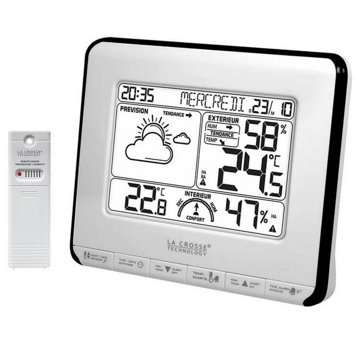 La crosse technology Station météo blanc/gris - WS6818WHI-BLA