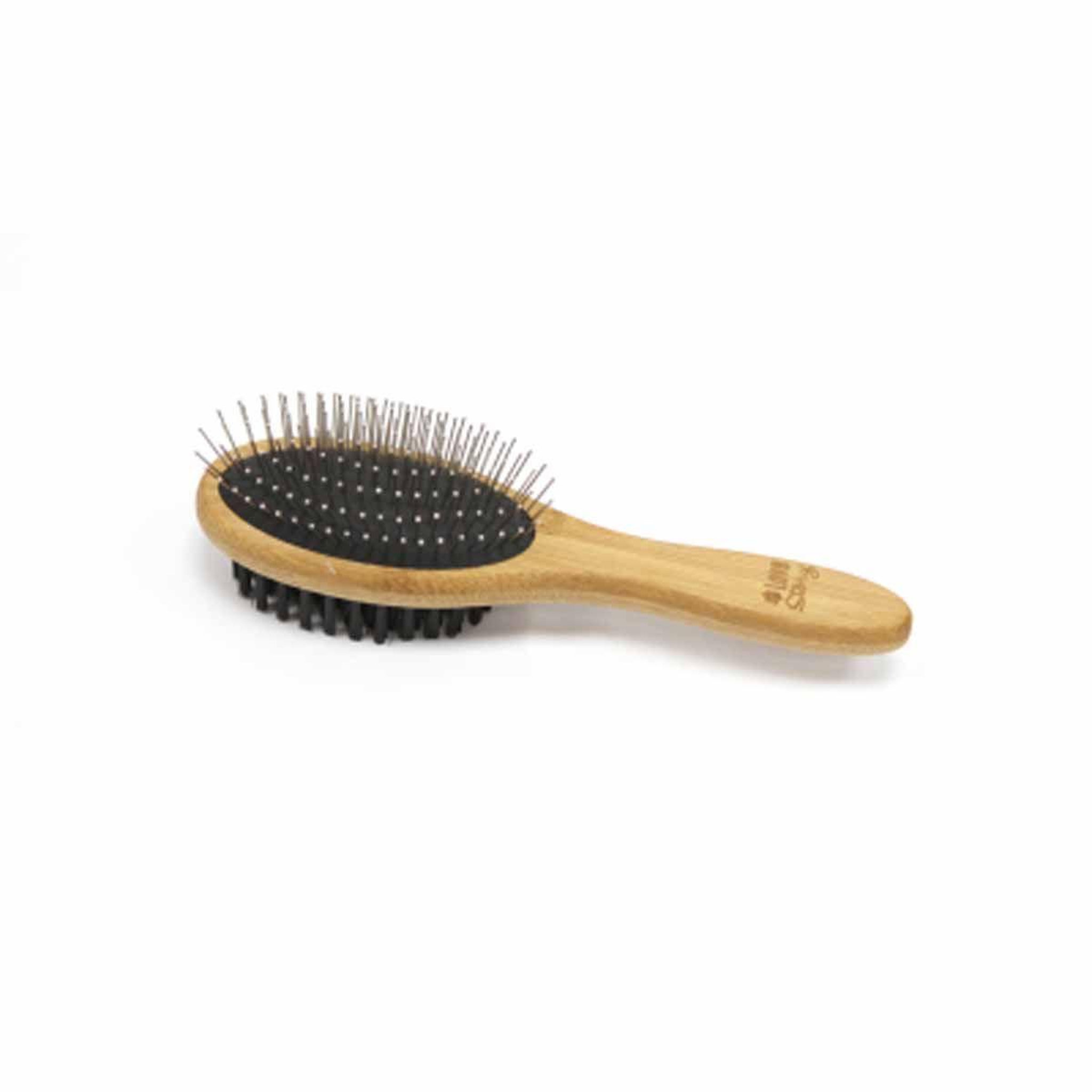 HOMEA Brosse de Toilettage en Bambou  Double Face  22cm Naturel