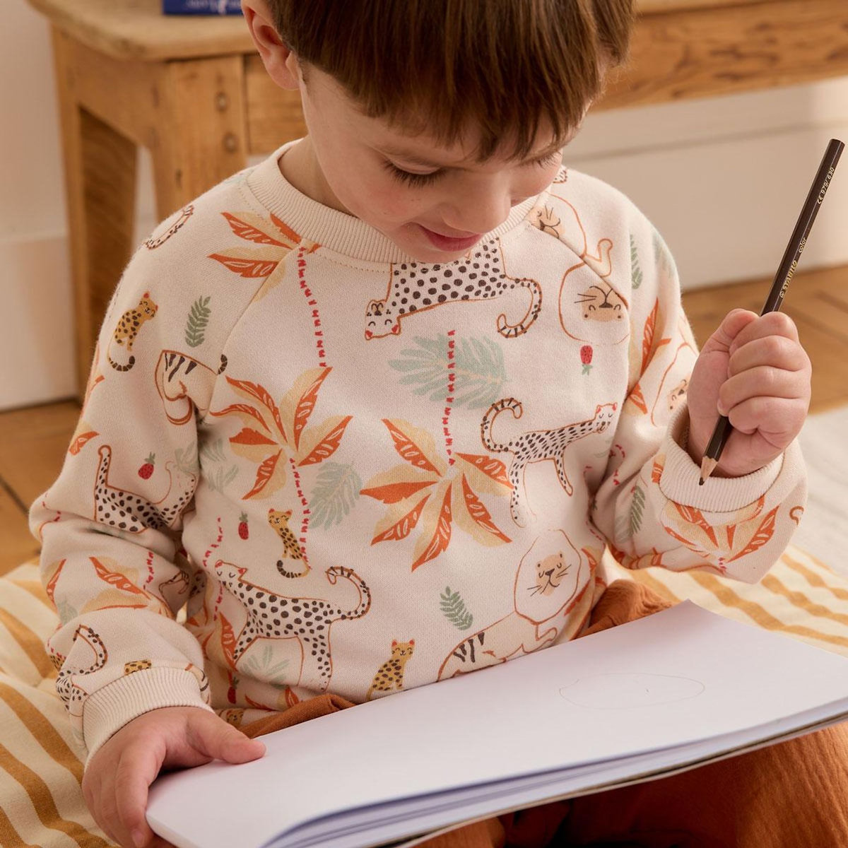 Petit Béguin Ensemble enfant sweat et pantalon en gaze de coton Tango
