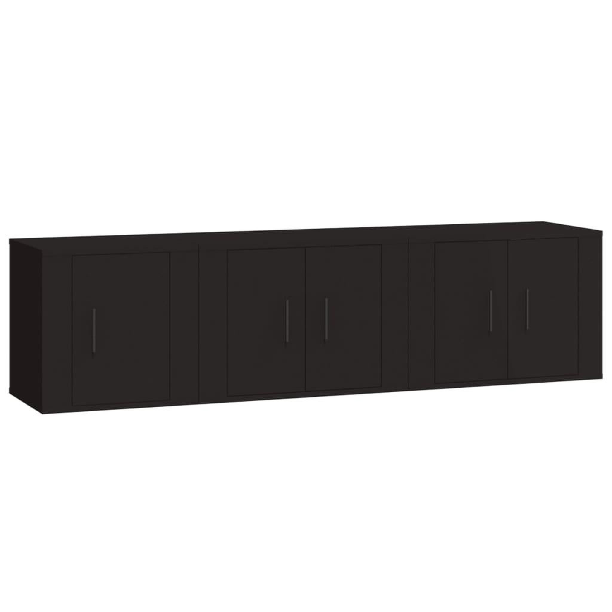 Voir la diapositive 2 : VIDAXL Ensemble de meubles TV 3 pcs Noir Bois d'ingenierie