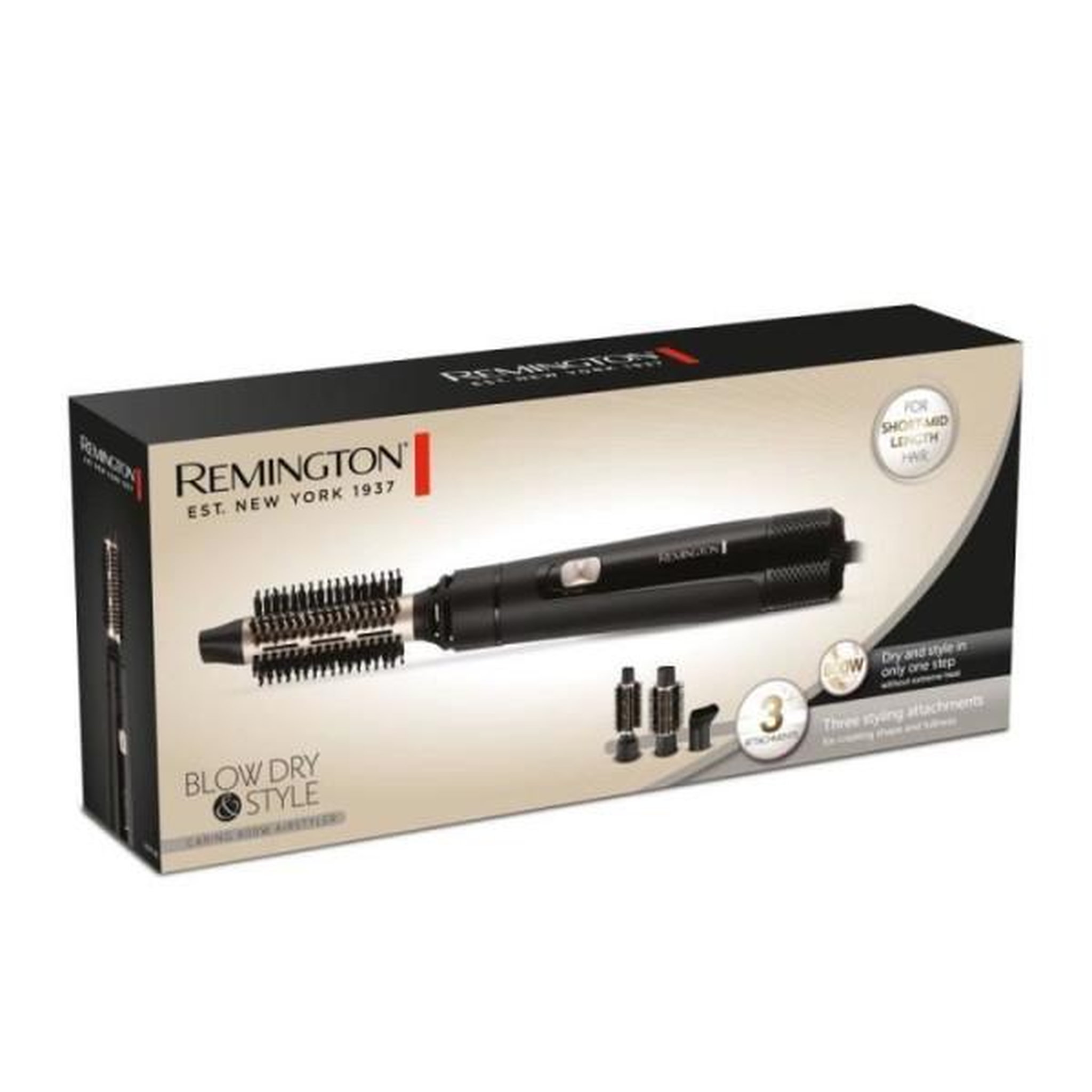 Voir la diapositive 2 : REMINGTON Brosse Soufflante REMINGTON AS7300 Blow D&S - 800 W - 2 vitesses - 2 températures - 3 accessoires