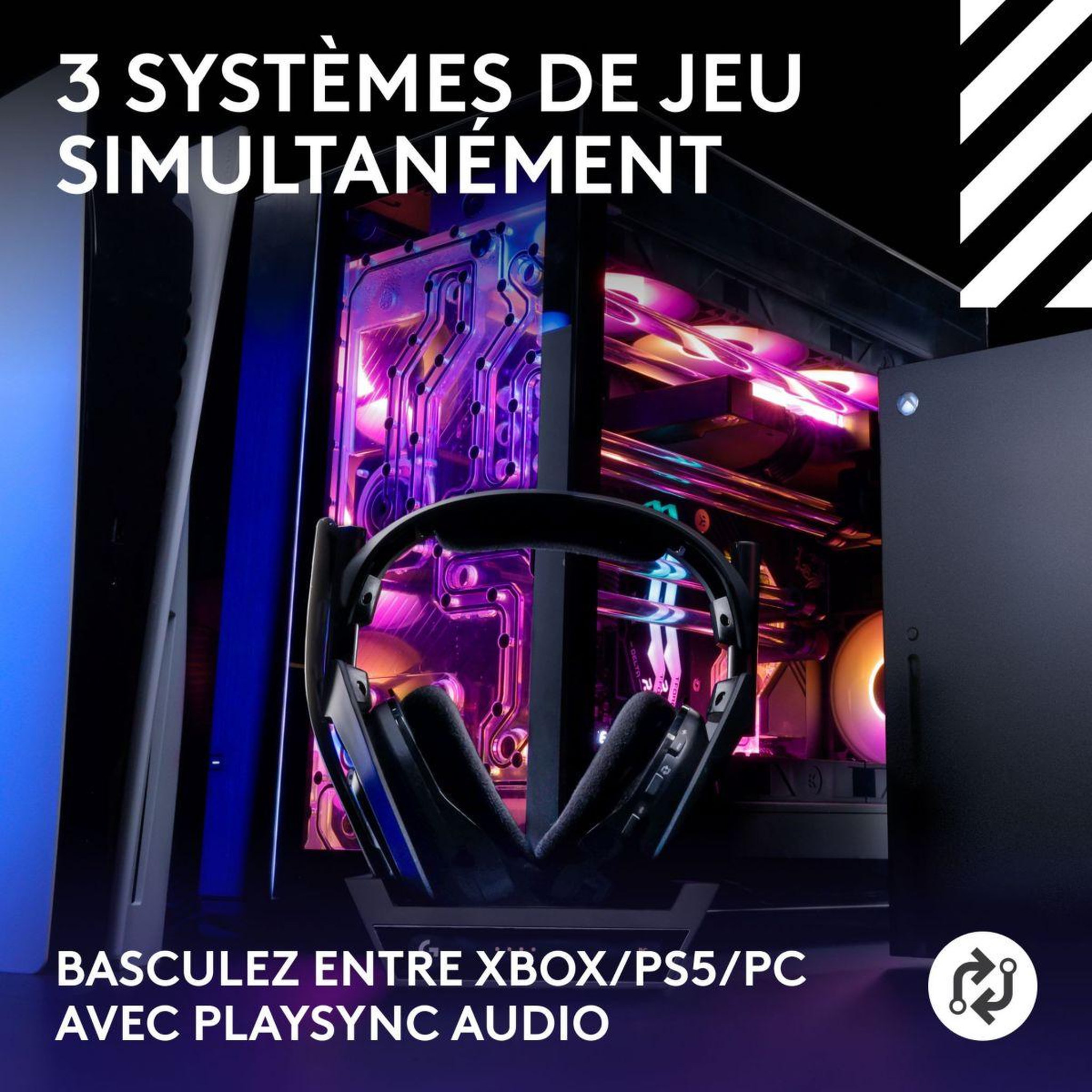 Voir la diapositive 2 : Logitech Casque gamer G Astro A50  LIGHTSPEED Noir