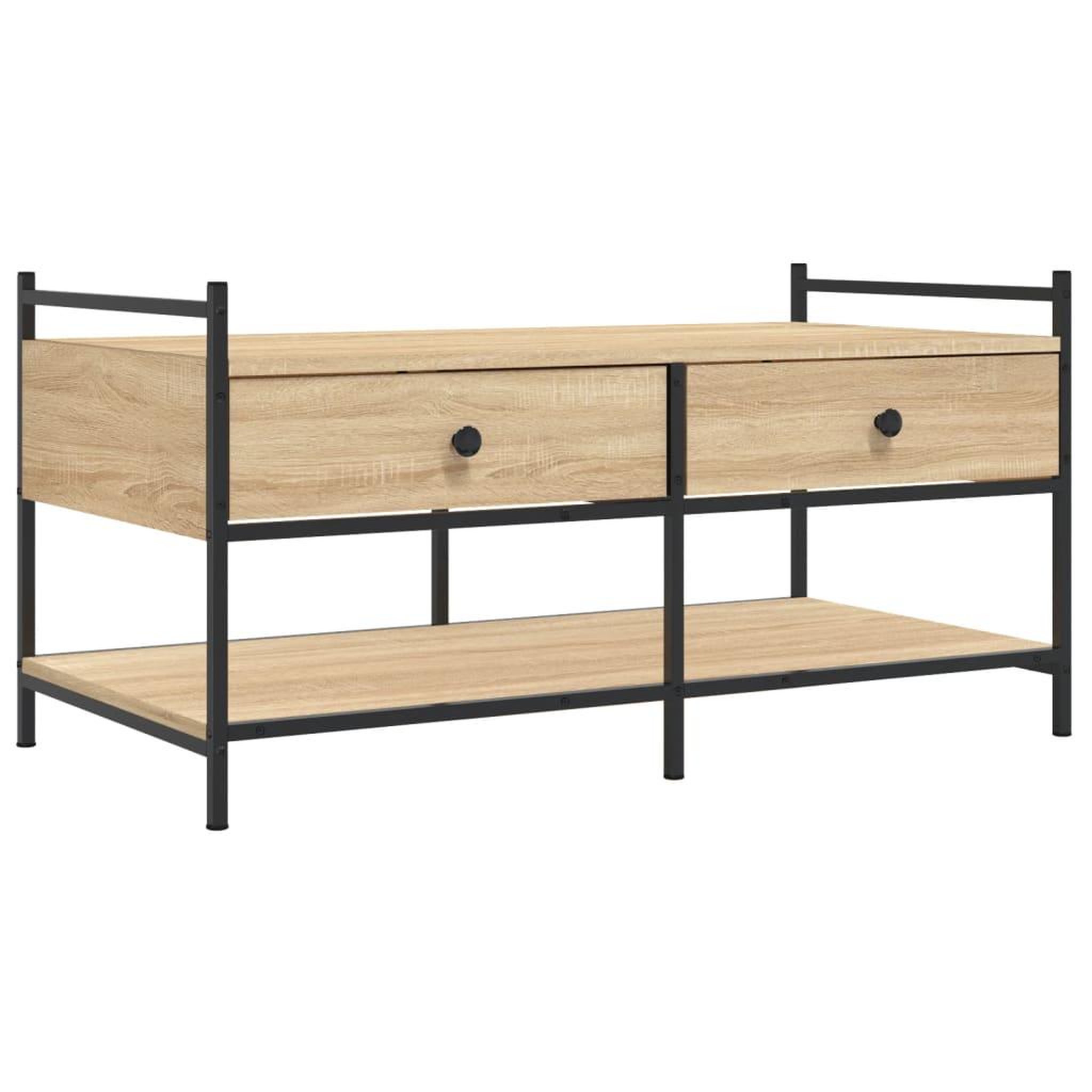 Voir la diapositive 2 : VIDAXL Table basse chene sonoma 99x50x50 cm bois d'ingenierie