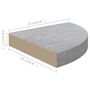Voir la diapositive 6 : VIDAXL Etageres d'angle murales 2 pcs Gris beton 25x25x3,8 cm MDF