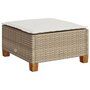 Voir la diapositive 2 : VIDAXL Tabouret de jardin et coussin beige 63,5x56x32cm resine tressee