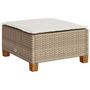 Voir la diapositive 2 : VIDAXL Tabouret de jardin et coussin beige 63,5x56x32cm resine tressee