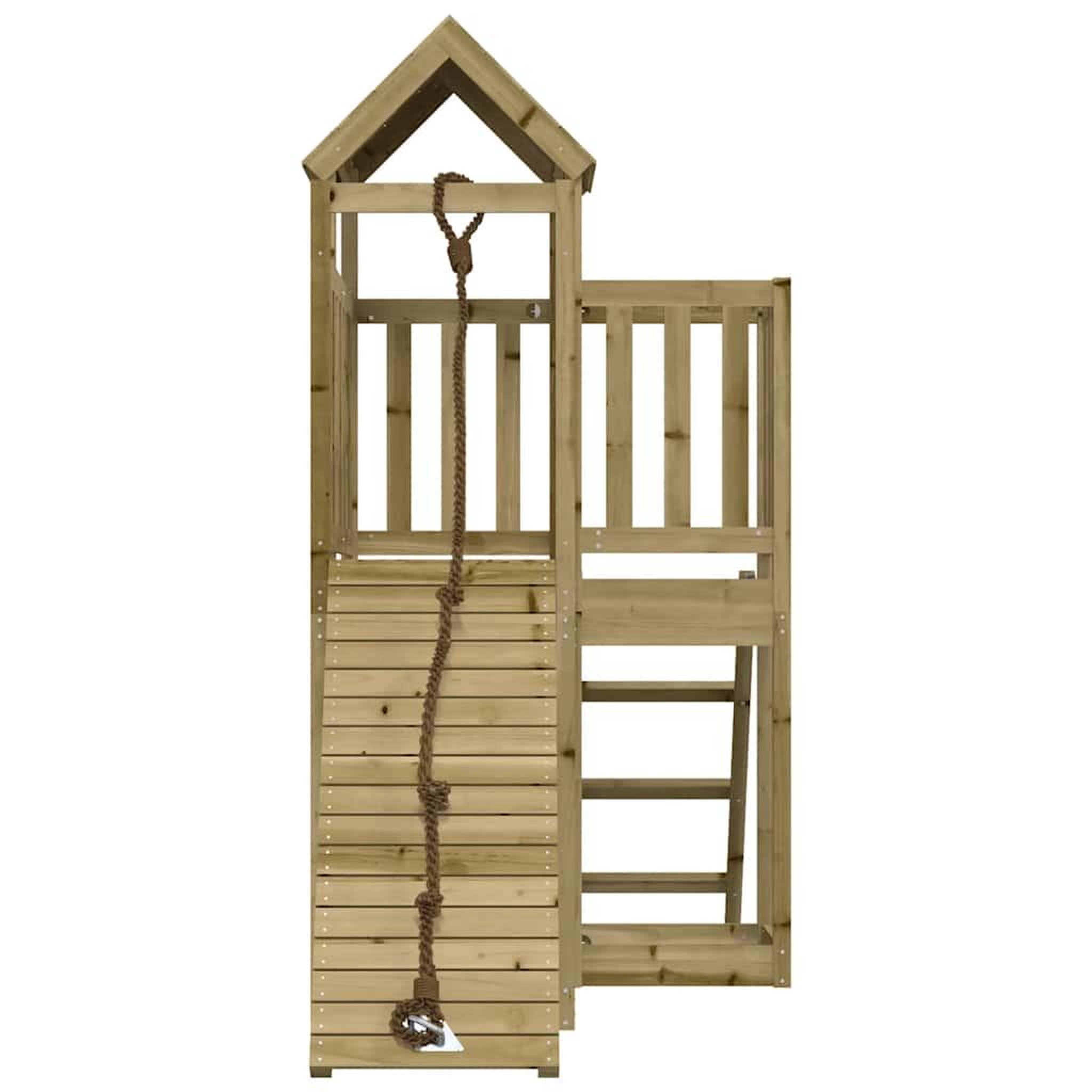 Voir la diapositive 4 : VIDAXL Maisonnette de jeu avec mur d'escalade bois de pin impregne