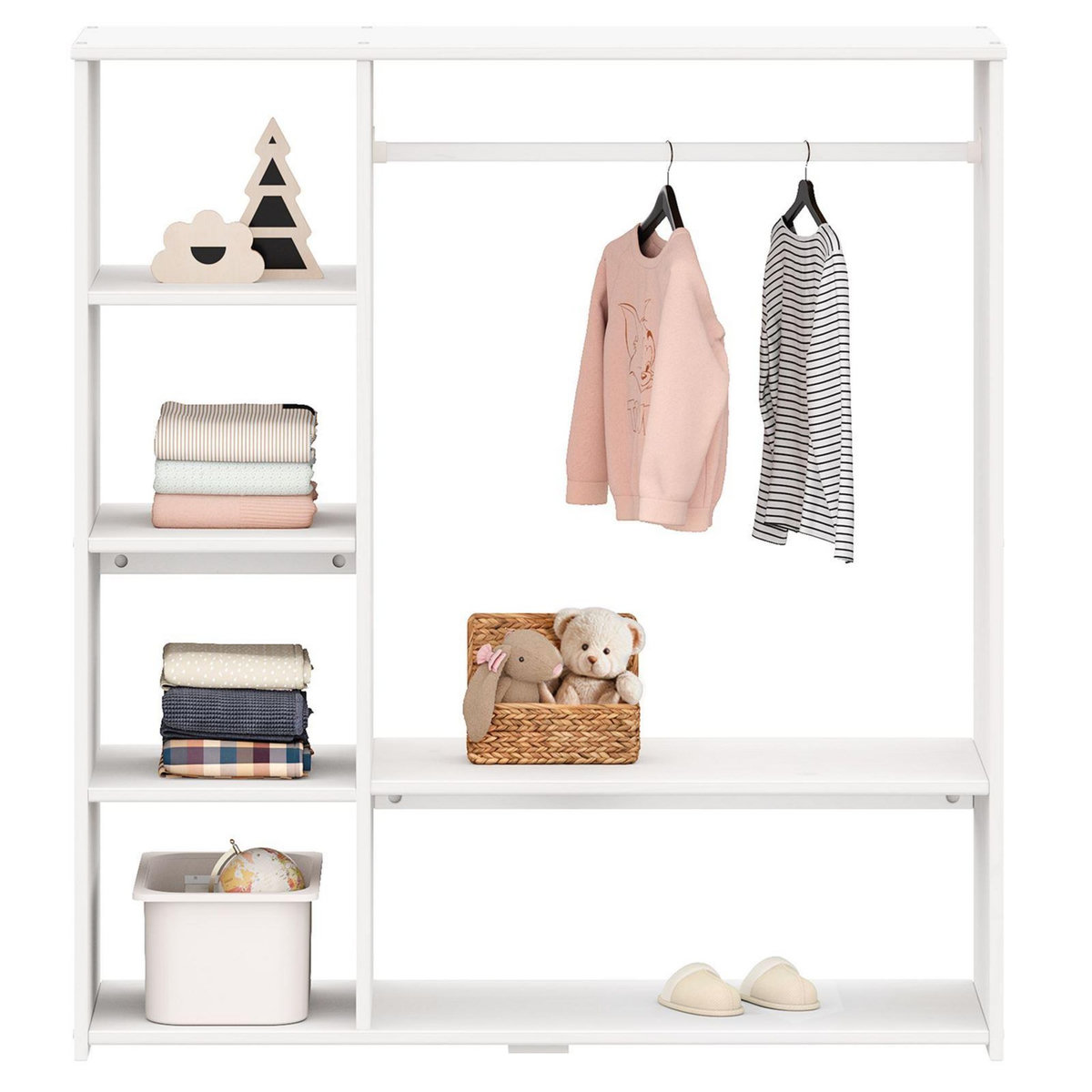 IDIMEX Penderie enfant RAFAEL avec étagères en pin massif