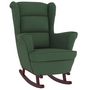 Voir la diapositive 2 : VIDAXL Fauteuil a bascule et pieds en bois d'hevea Vert fonce Velours