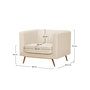 Voir la diapositive 4 : Rendez vous déco Fauteuil en velours beige et pieds en métal doré-Gatsby