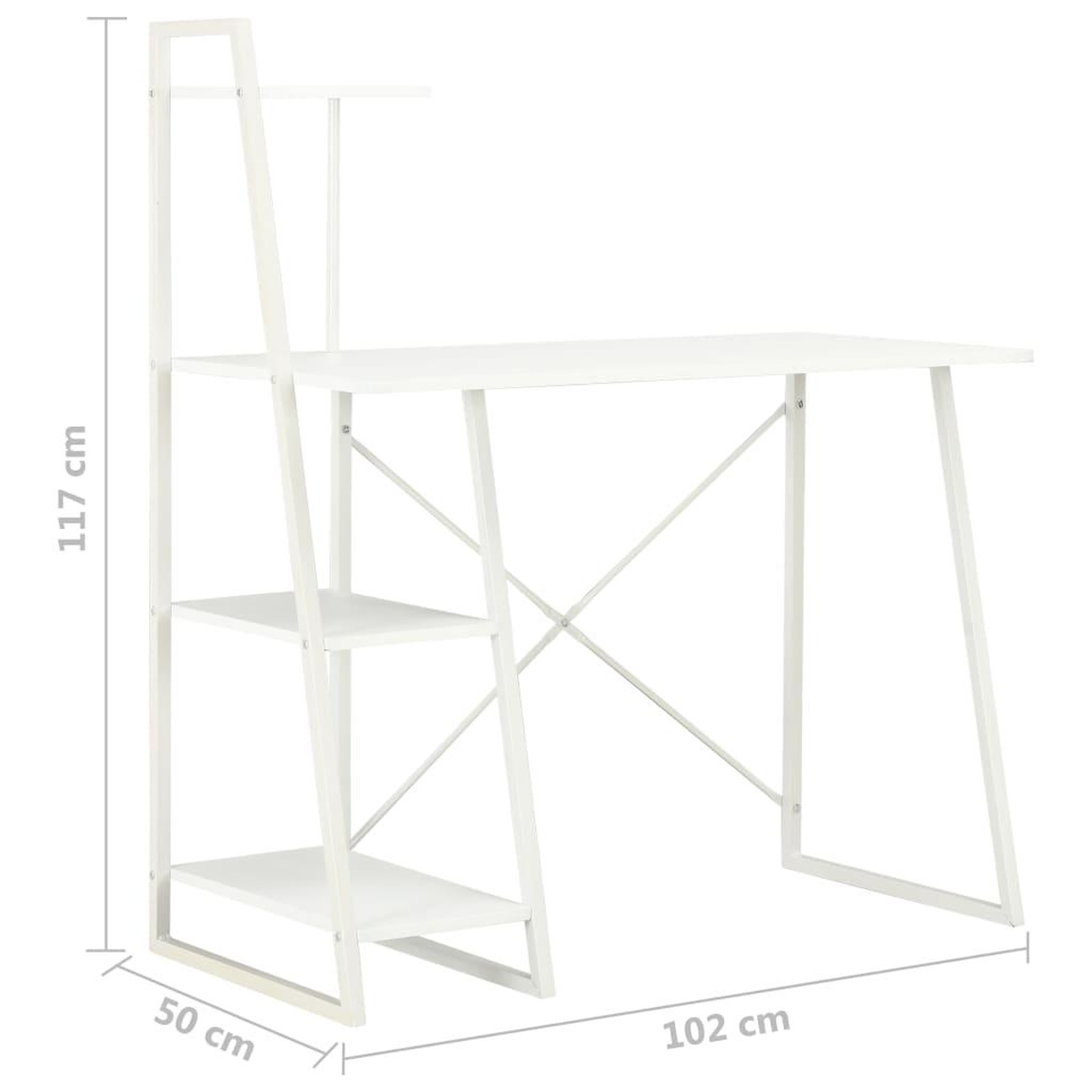 Voir la diapositive 6 : VIDAXL Bureau avec etagere Blanc 102x50x117 cm
