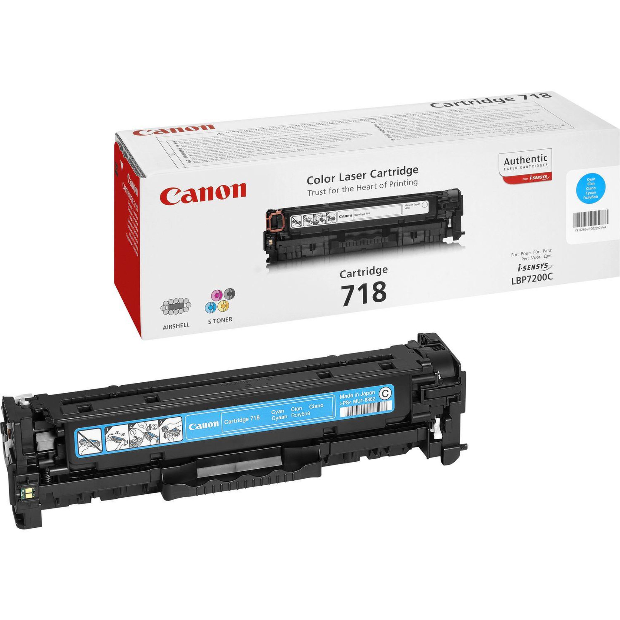 Voir la diapositive 2 : Canon Canon 718C Cartouche toner pour Imprimante Laser - Cyan