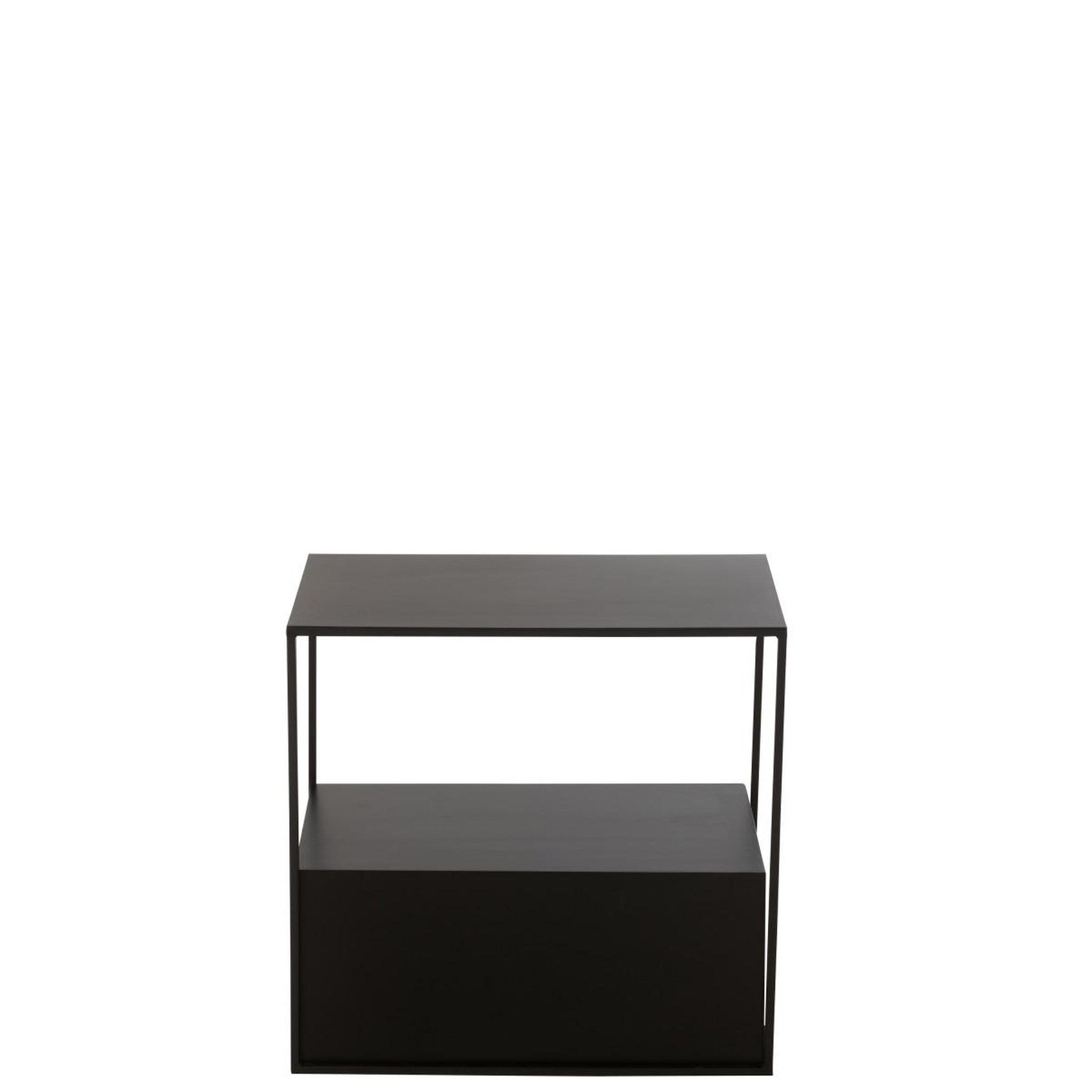 Voir la diapositive 2 : J-LINE Table d'appoint en métal  maryanne  57cm noir