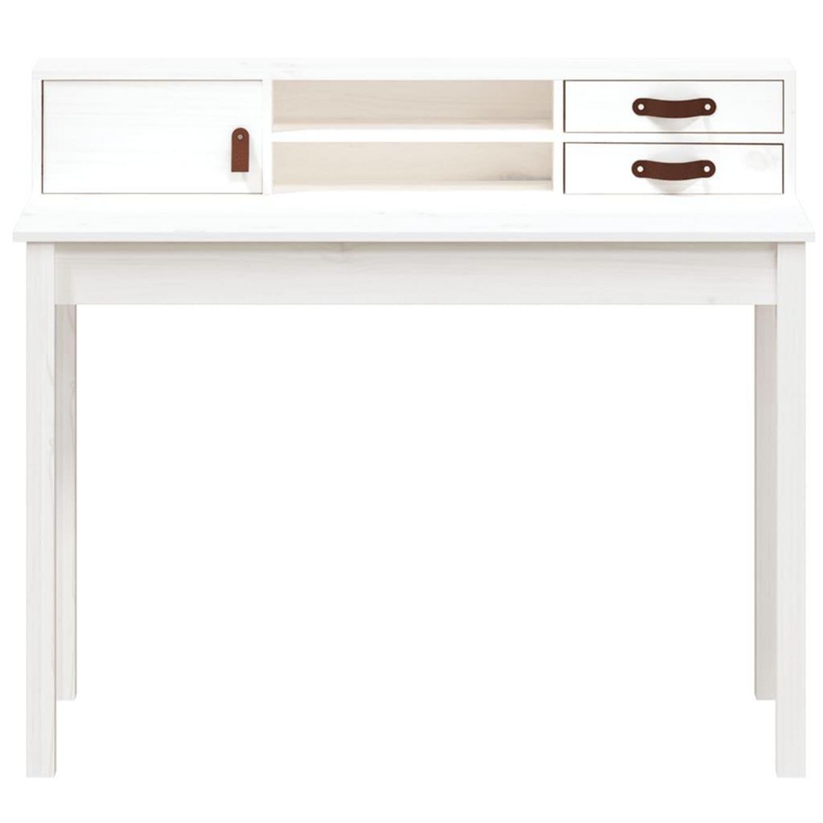 VIDAXL Bureau Blanc 110x50x93 cm Bois massif de pin