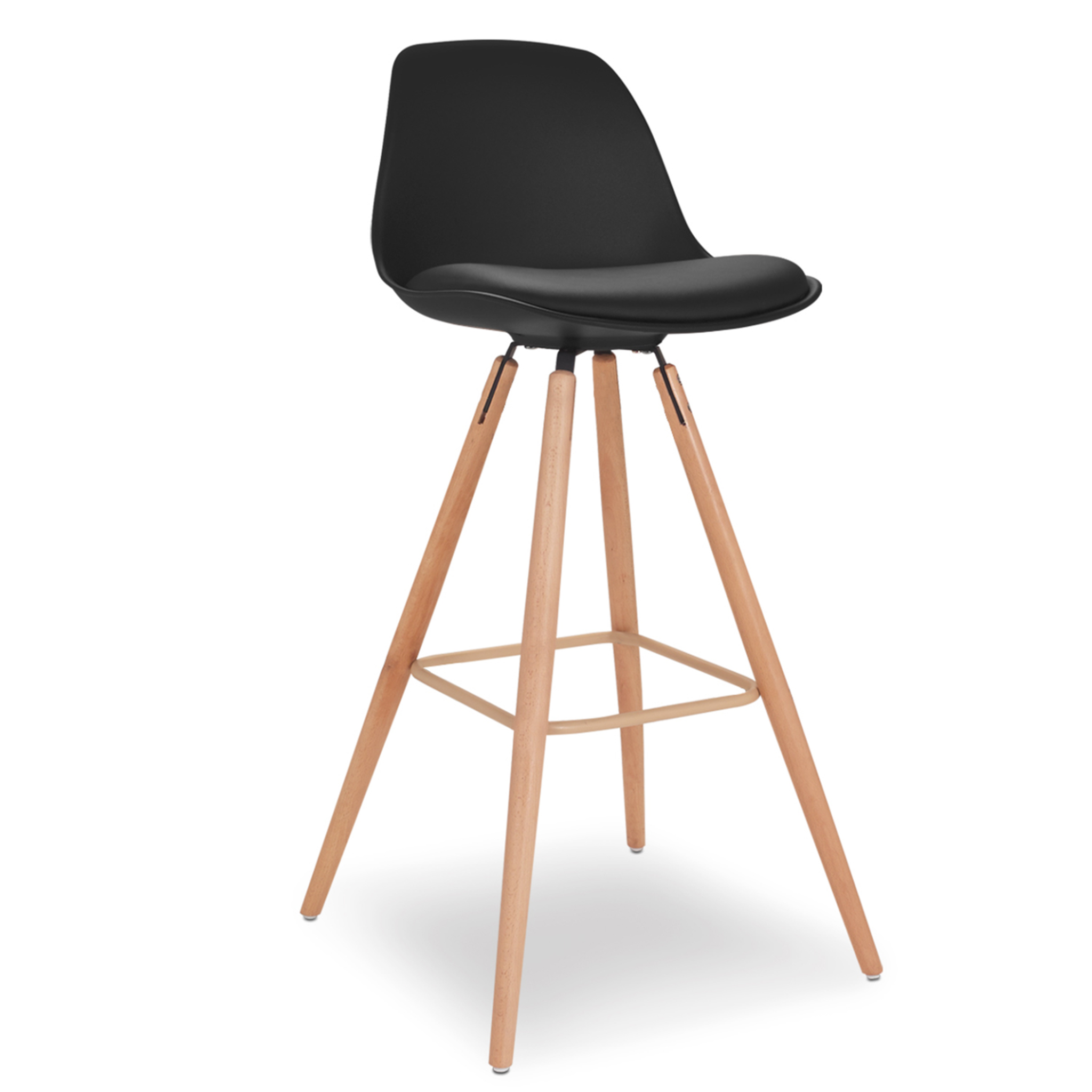 Voir la diapositive 4 : ID MARKET Lot de 4 tabourets de bar sara noir