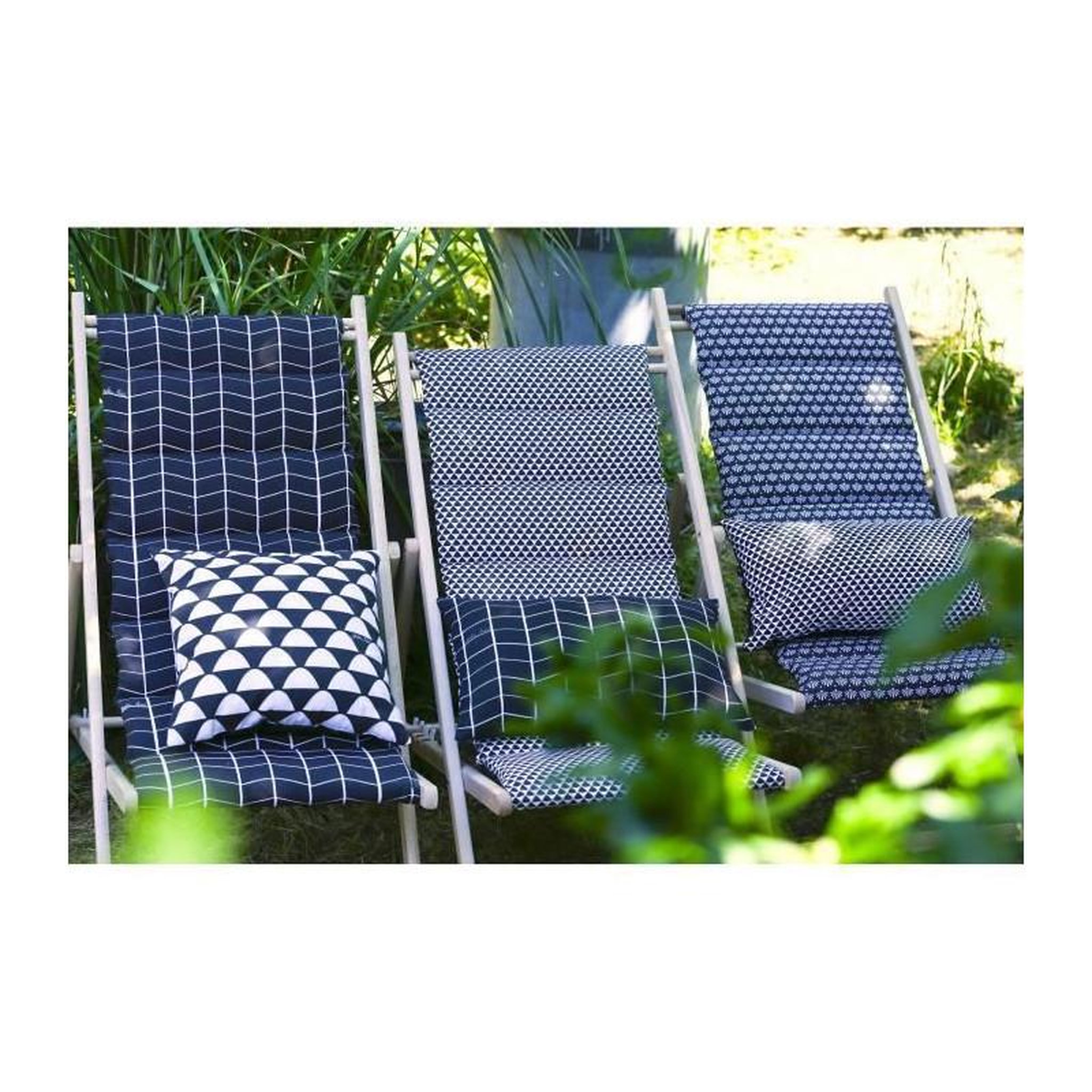 Voir la diapositive 2 : Jardin prive JARDIN PRIVE Chilienne matelassee Fjord - Toile amovible - Bleu Indigo