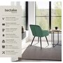 Voir la diapositive 2 : tectake Chaise style scandinave rembourrée aspect velours vert foncé/noir Lot de 4