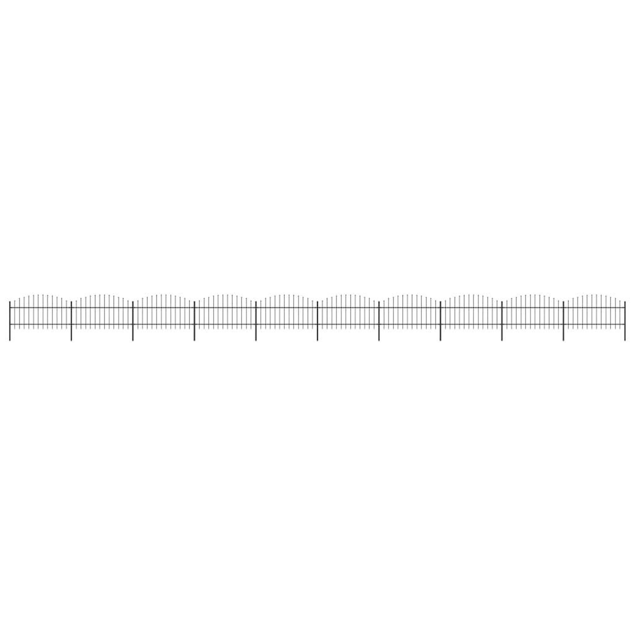 VIDAXL Cloture de jardin a dessus en lance Acier (1-1,25)x17 m Noir