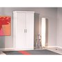 Voir la diapositive 3 : Armoire de chambre 2 portes avec penderie en pin massif blanc ULLI