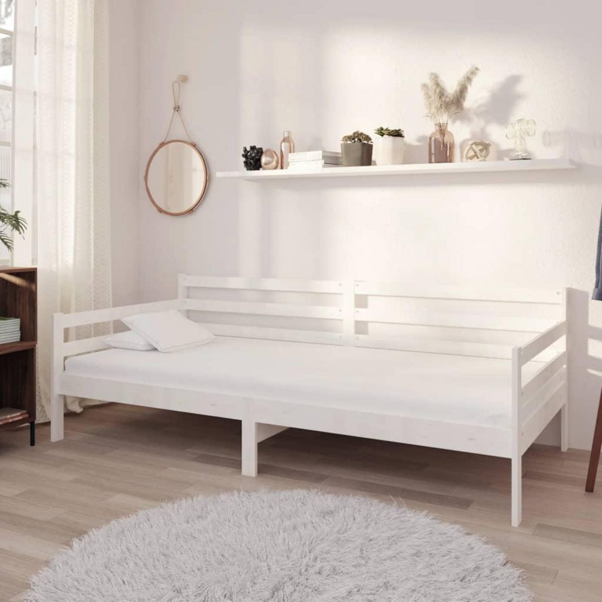 VIDAXL Lit de jour sans matelas blanc bois de pin massif 90x200 cm