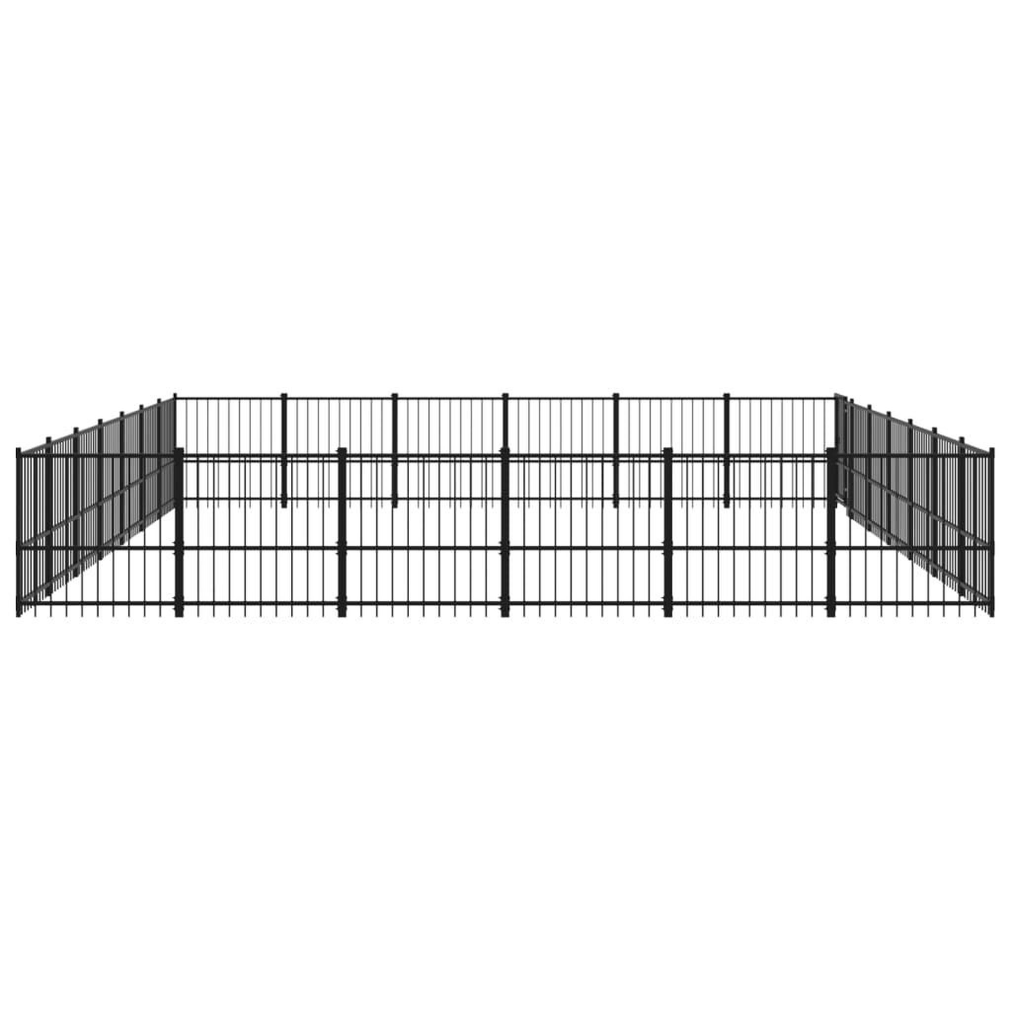 Voir la diapositive 4 : VIDAXL Chenil d'exterieur pour chiens Acier 39,52 m²