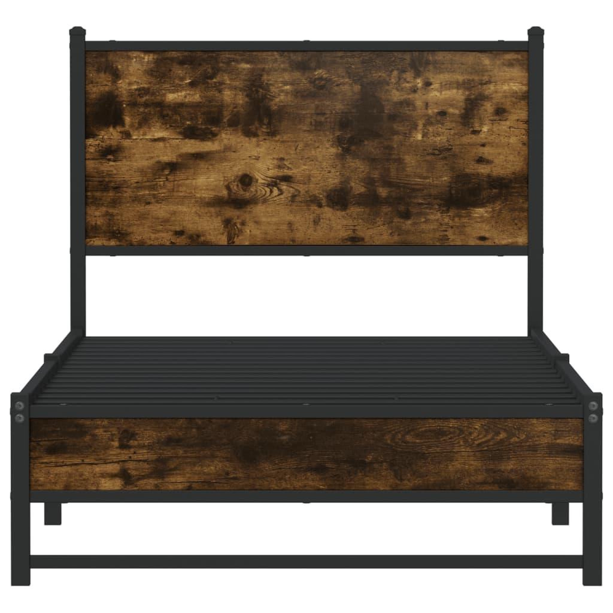 Voir la diapositive 5 : VIDAXL Cadre de lit en metal sans matelas chene fume 90x200 cm