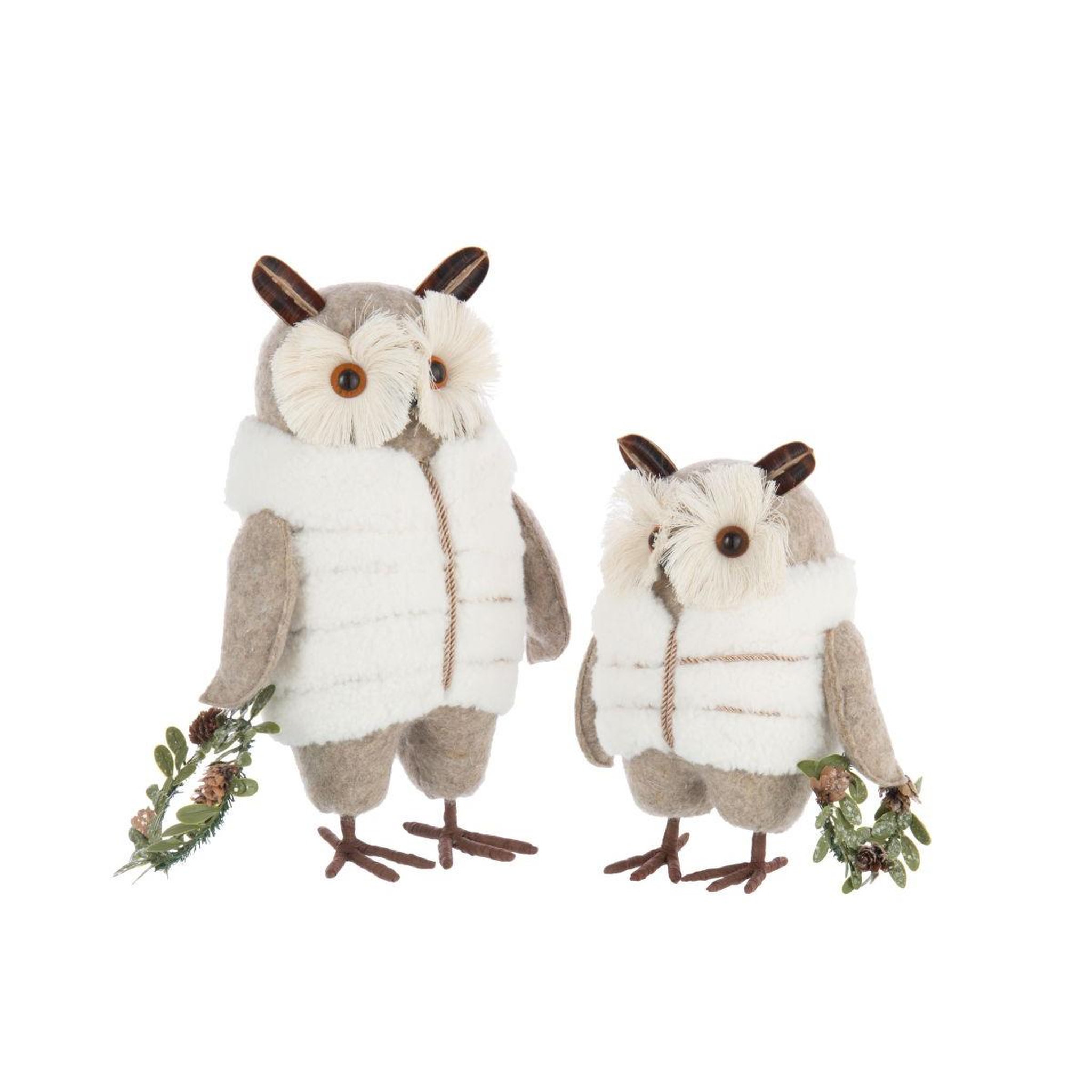 Voir la diapositive 2 : J-LINE Statuette hibou  manteau  24cm multicolore