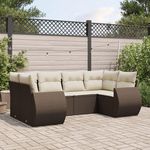 VIDAXL Salon de jardin avec coussins 6 pcs marron resine tressee