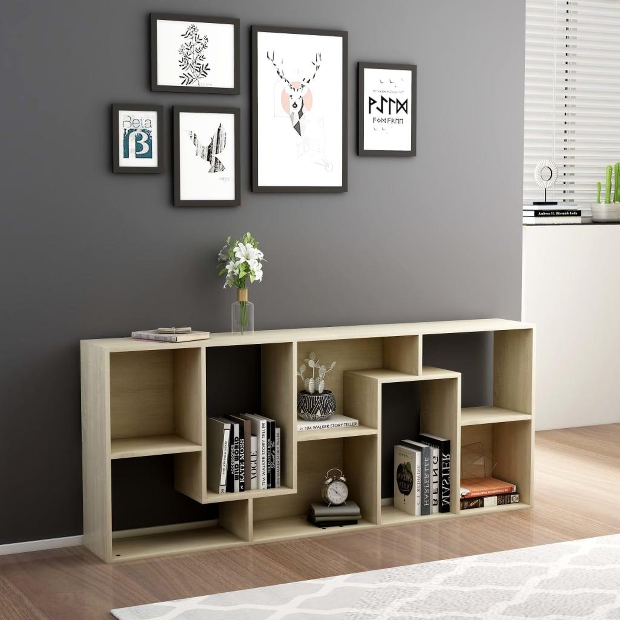 Voir la diapositive 3 : VIDAXL Bibliotheque Chene sonoma 67x24x161 cm Bois d'ingenierie