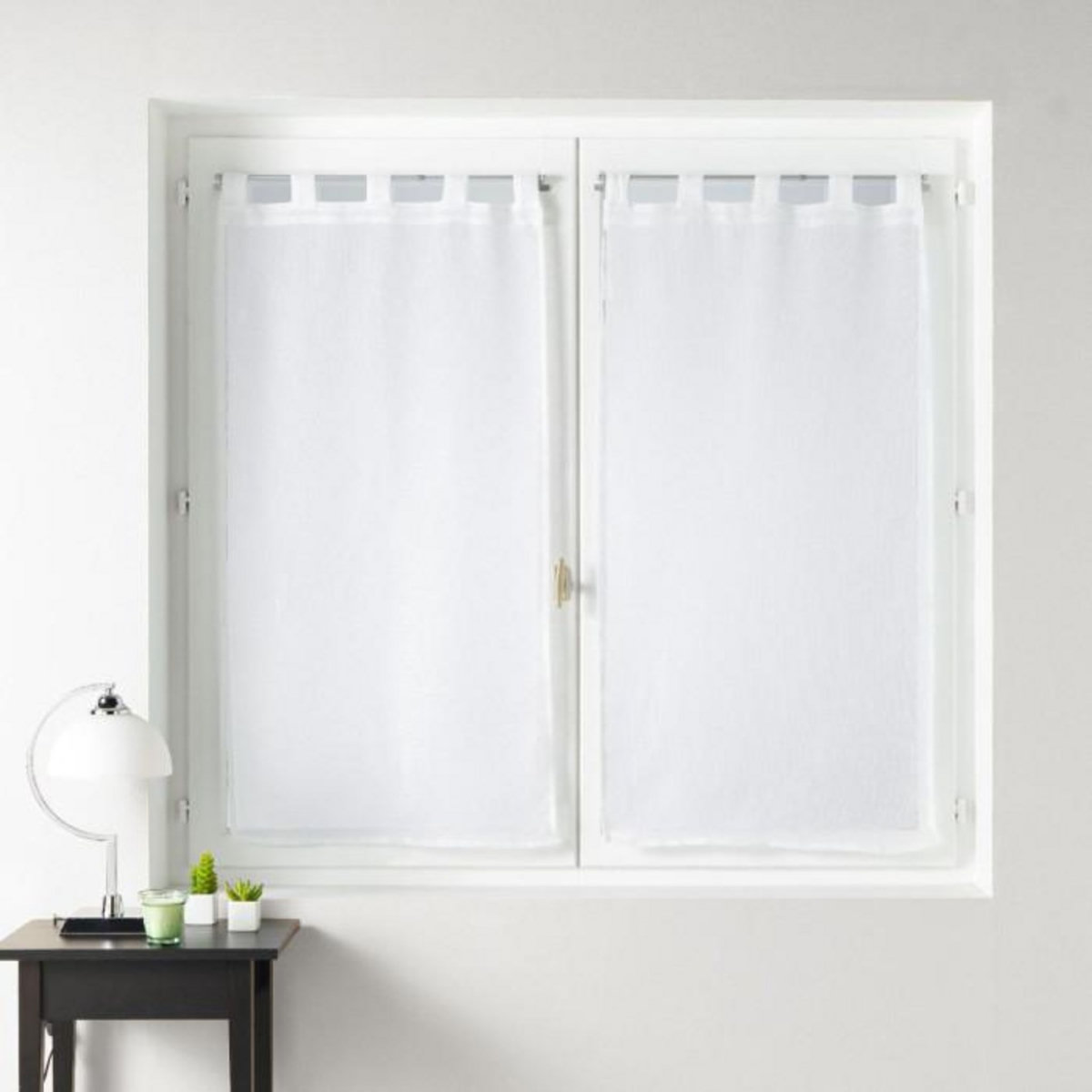 Paris Prix Paire de Voilages à Passants  Luminea  60x120cm Blanc