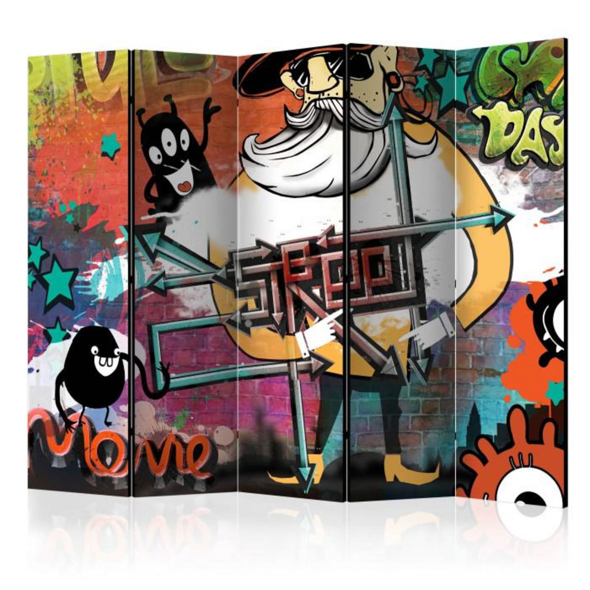 Paris Prix Paravent 5 Volets  Street Movie  172x225cm