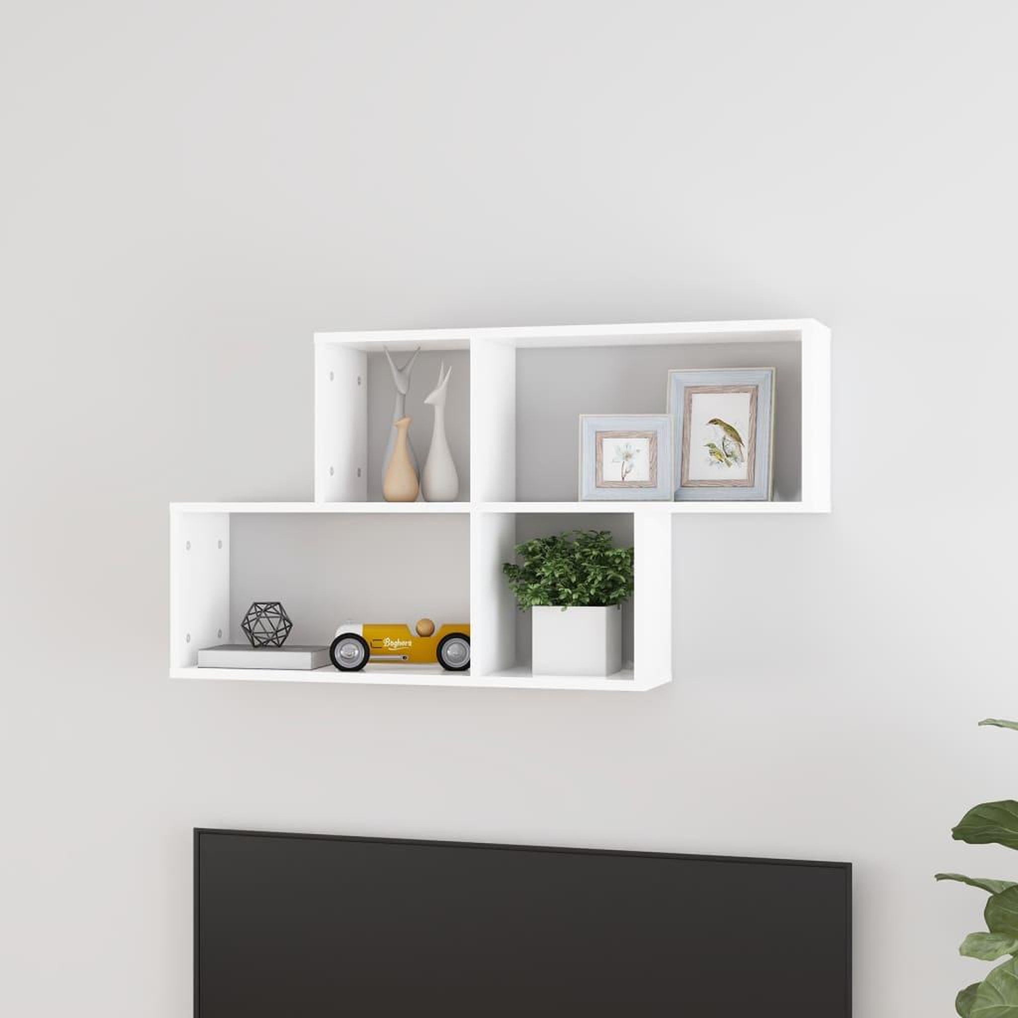 Voir la diapositive 1 : VIDAXL Etagere murale Blanc 100x18x53 cm Bois d'ingenierie