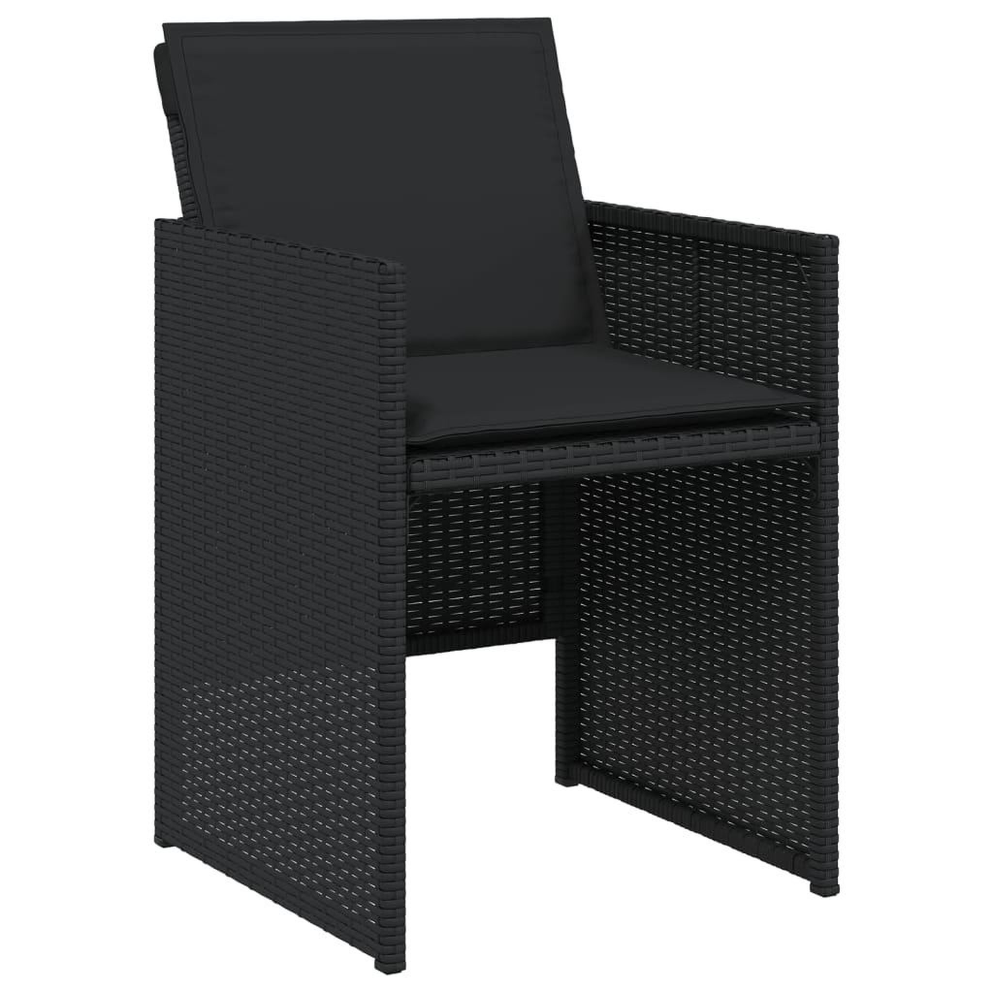 Voir la diapositive 3 : VIDAXL Chaises de jardin lot de 4 avec coussins noir resine tressee