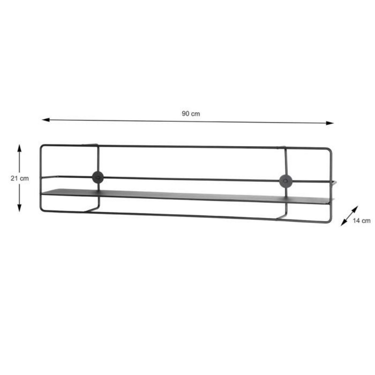 Paris Prix Étagère Murale Métal  Vivalo  90cm Noir