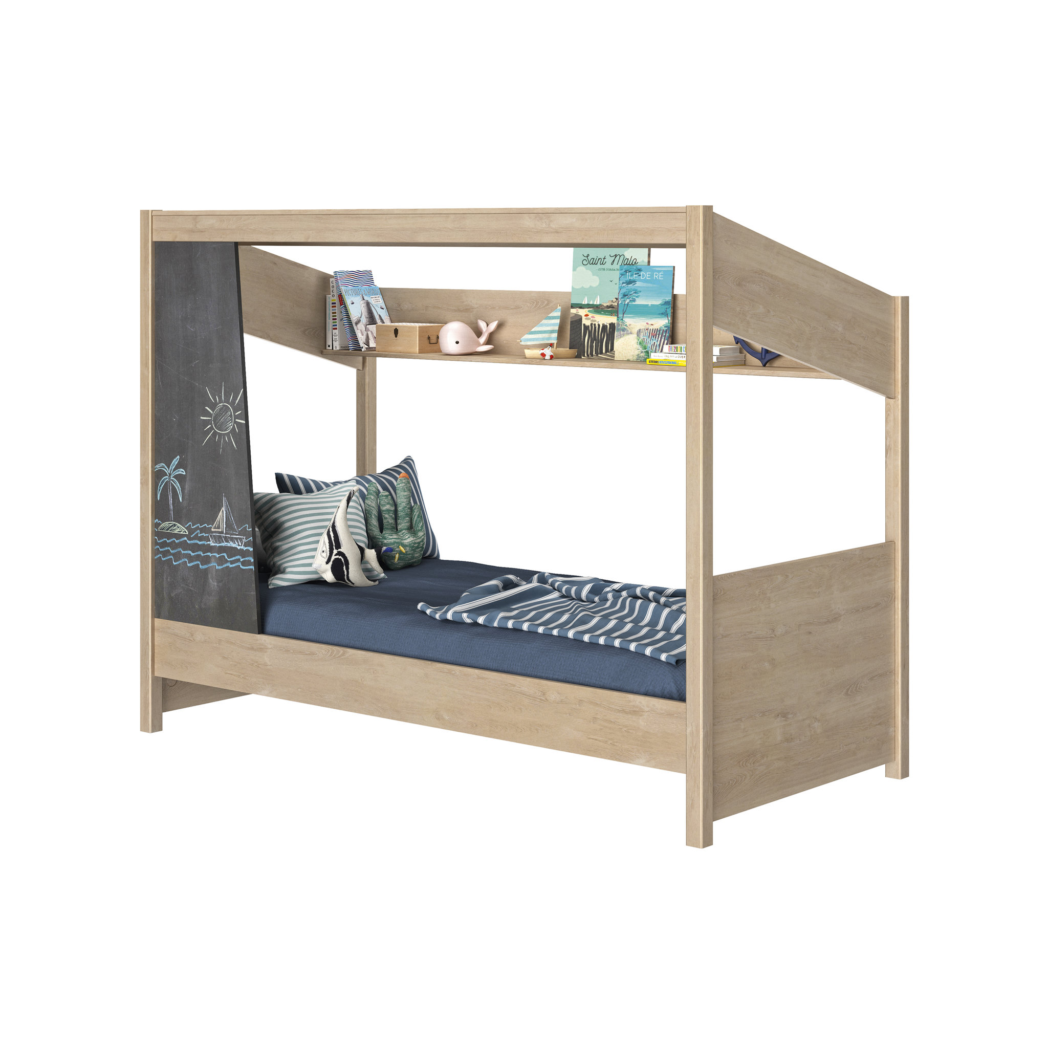 Voir la diapositive 1 : LIT cabane junior 90X200cm LUCE
