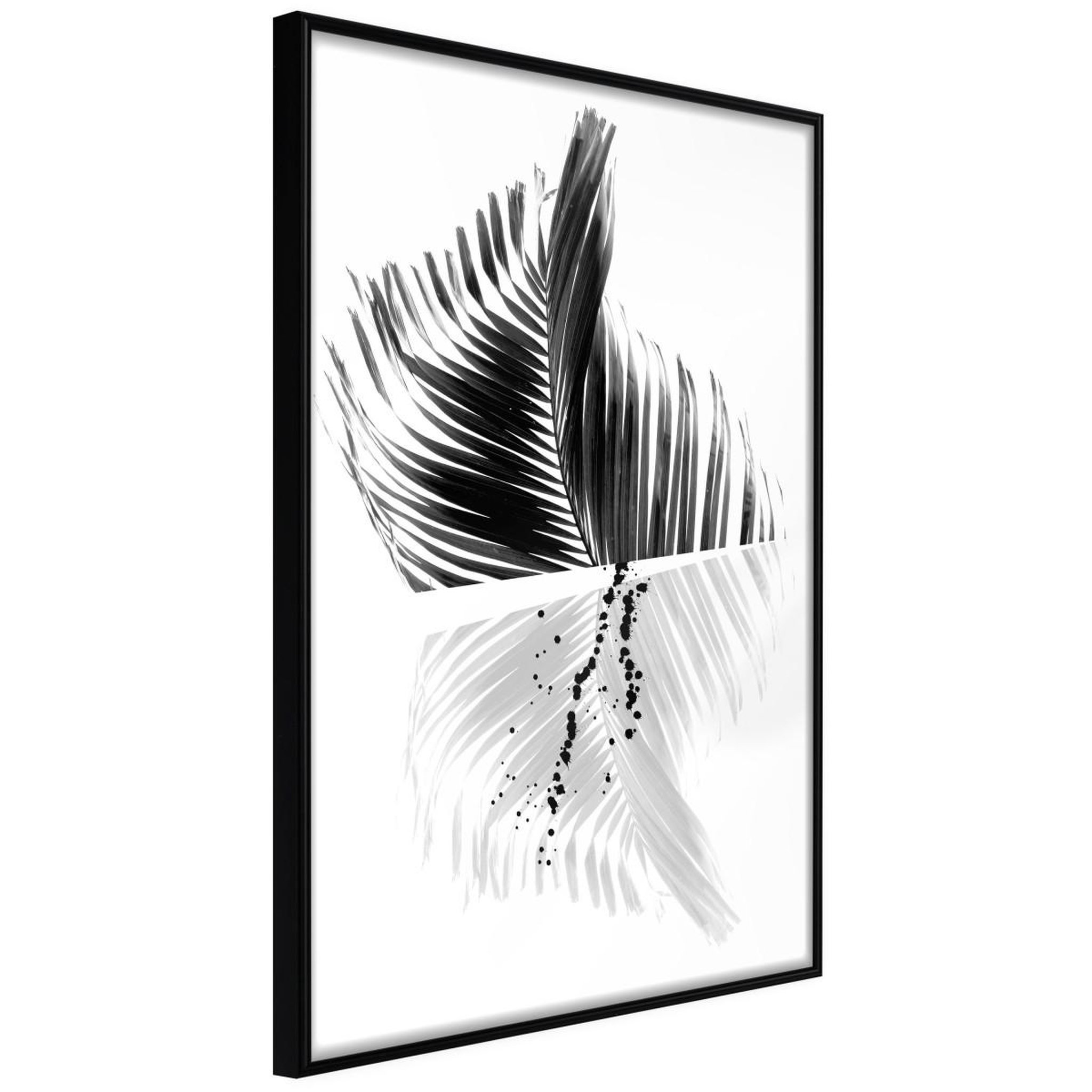 Paris Prix Affiche murale encadrée  abstract feather. Coloris disponibles : Jaune, Noir