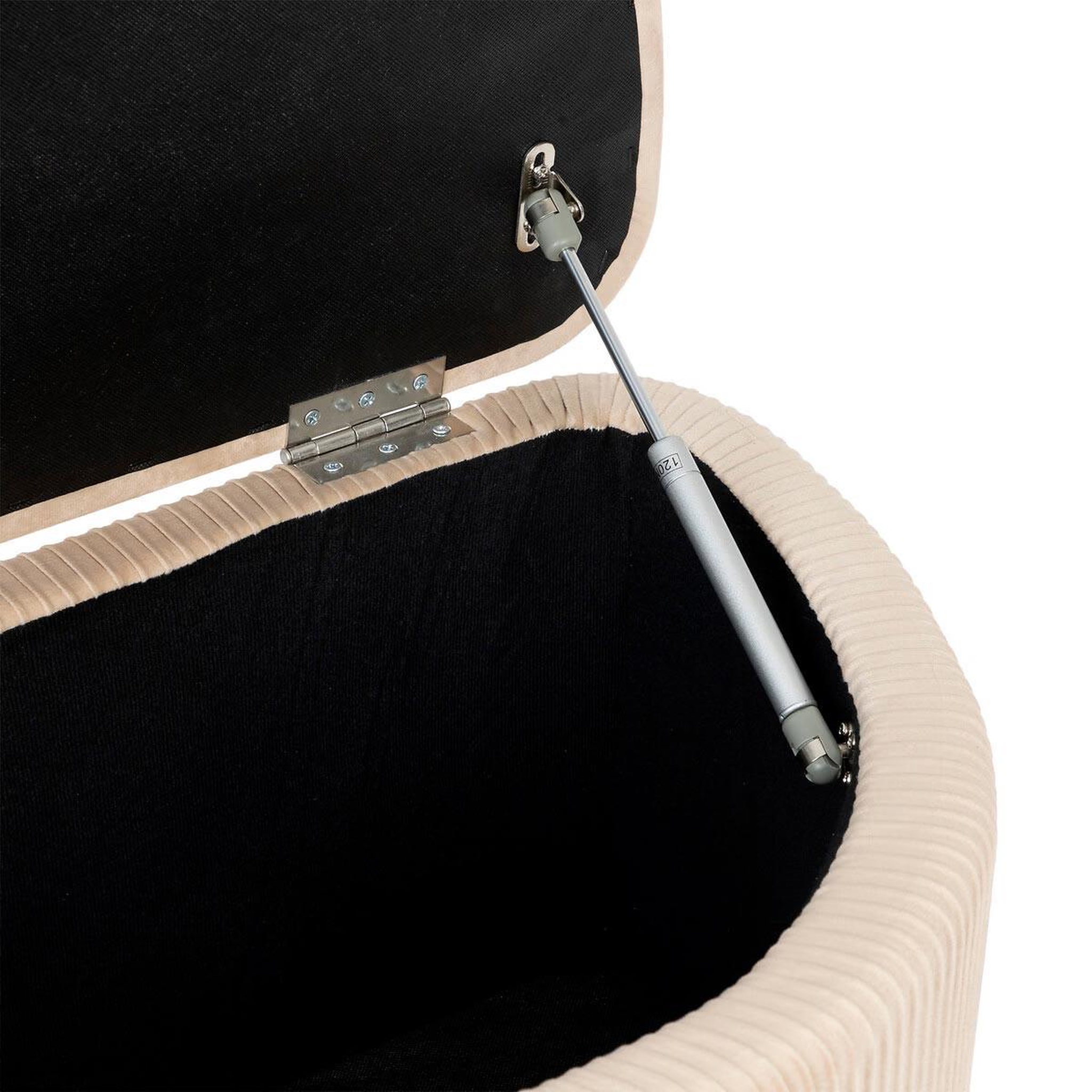 Voir la diapositive 3 : ATMOSPHERA Banc coffre en velours  solaro  100cm beige