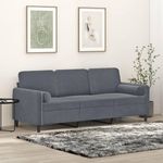 VIDAXL Canape 3 places avec oreillers gris fonce 180 cm velours