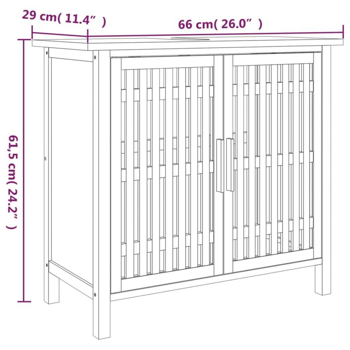 VIDAXL Armoire de salle de bain 66x29x61,5 cm Bois massif de noyer